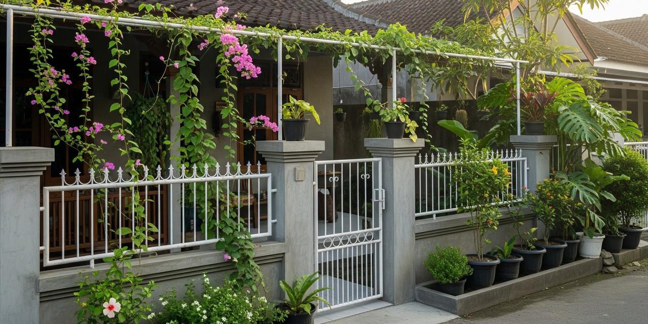 Pagar Rumah Desa Modern Minimalis, Alami Dan Bikin Betah