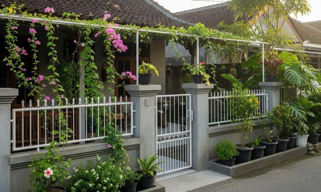 Pagar Rumah Desa Modern Minimalis, Alami Dan Bikin Betah